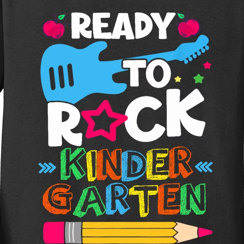 First Day Of Kindergarten Ready To Rock Kindergarten Kids Long Sleeve Shirt