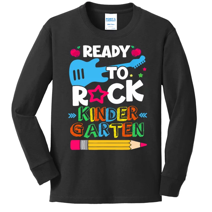 First Day Of Kindergarten Ready To Rock Kindergarten Kids Long Sleeve Shirt