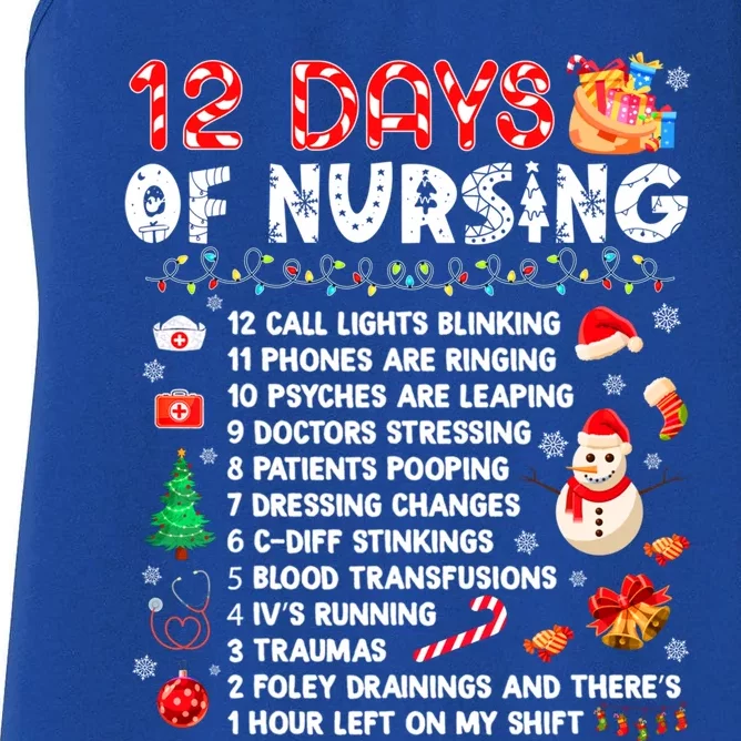 Funny Days Of Nursing Xmas Nurse Christmas Scrub Tops Gift Women's Racerback Tank