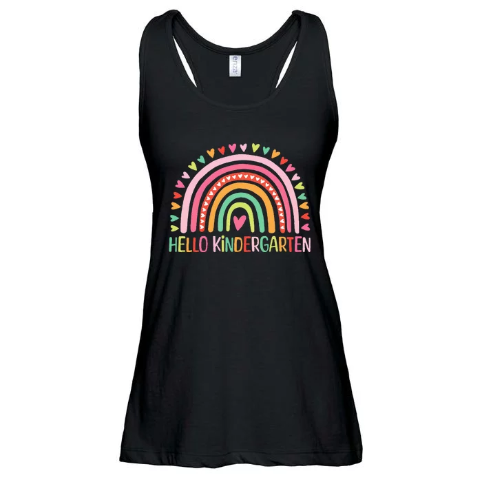 First Day Of Kindergarten Teacher Hello Kindergarten Ladies Essential Flowy Tank