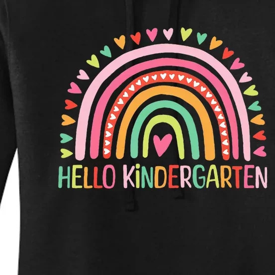 First Day Of Kindergarten Teacher Hello Kindergarten Women's Pullover Hoodie