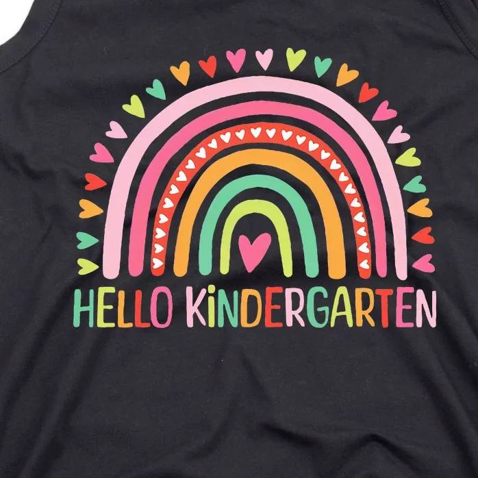 First Day Of Kindergarten Teacher Hello Kindergarten Tank Top