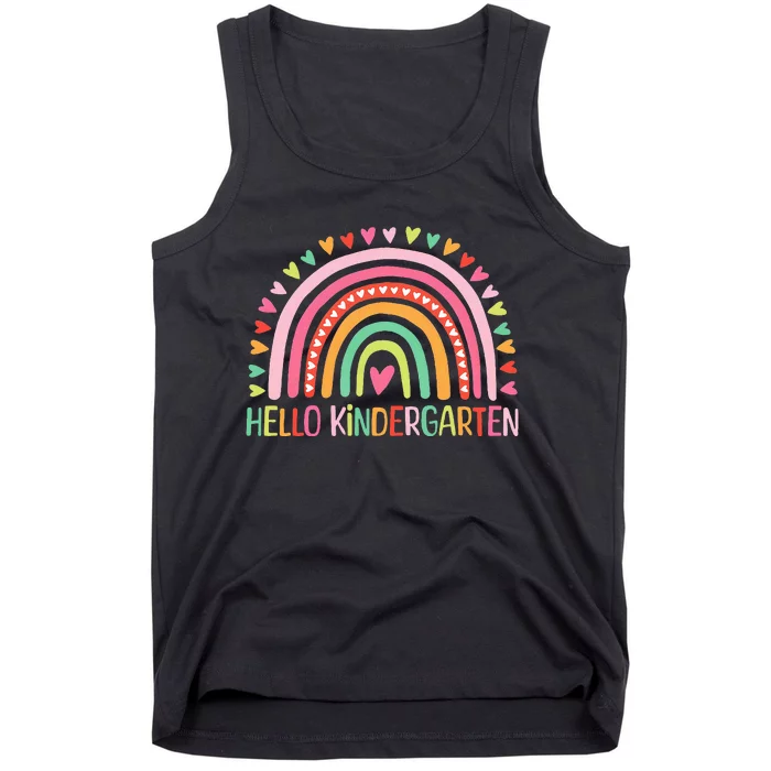 First Day Of Kindergarten Teacher Hello Kindergarten Tank Top