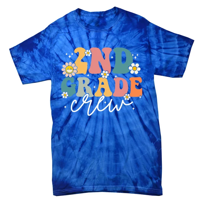 First Day Of 2nd Grade Crew Groovy Back To School Teacher Tie-Dye T-Shirt