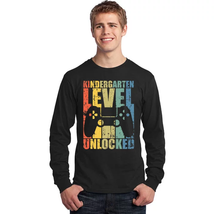 First Day of Kindergarten Level Unlocked Back To School Tall Long Sleeve T-Shirt