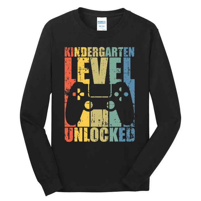 First Day of Kindergarten Level Unlocked Back To School Tall Long Sleeve T-Shirt