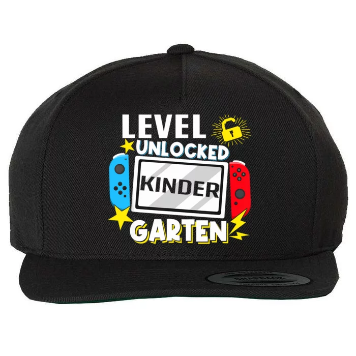 First Day Of Kindergarten Level Unlocked Game Back To School Wool Snapback Cap