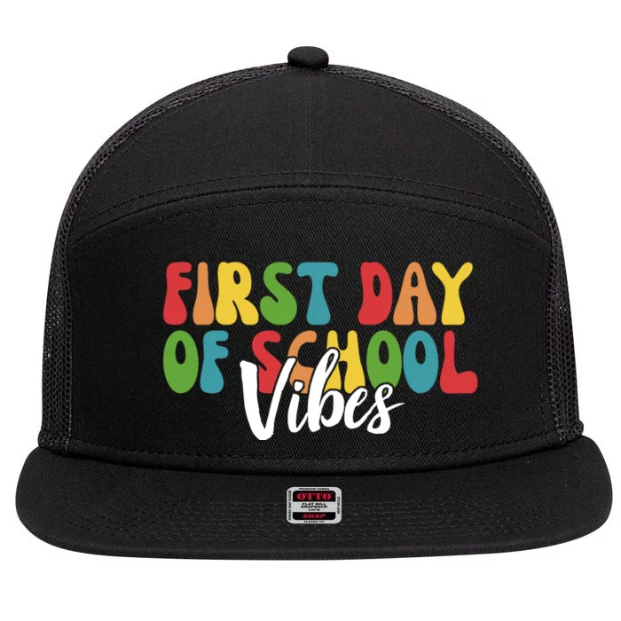 First Day Of School Vibes 7 Panel Mesh Trucker Snapback Hat