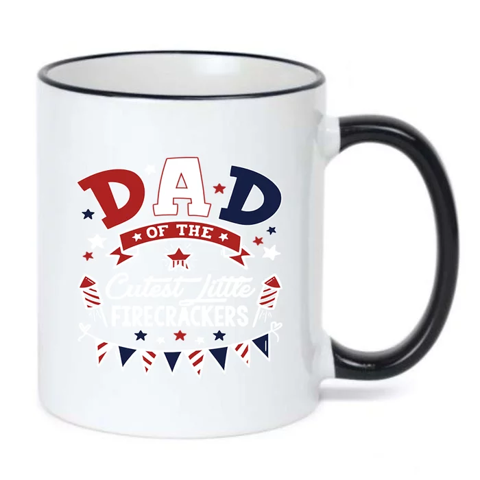 Funny Dad Of The Little Firecracker American Flag Fireworks Gift Black Color Changing Mug