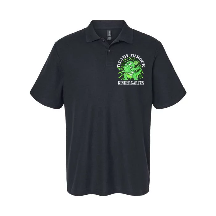 First Day Of Kindergarten T Rex Ready To Rock Kindergarten Softstyle Adult Sport Polo