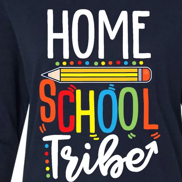 First Day Of School Homeschool Tribe Teacher Womens Cotton Relaxed Long Sleeve T-Shirt