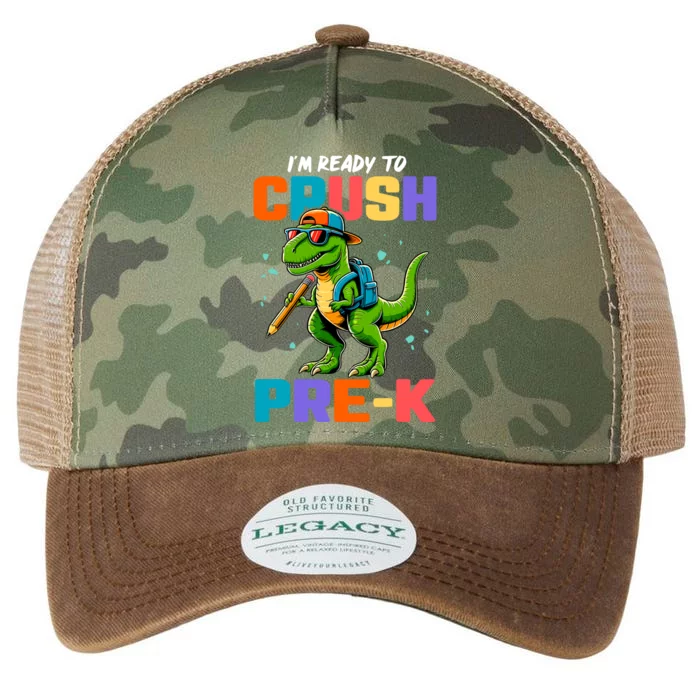 First Day Of Prek Boy Dinosaur Back To School Legacy Tie Dye Trucker Hat