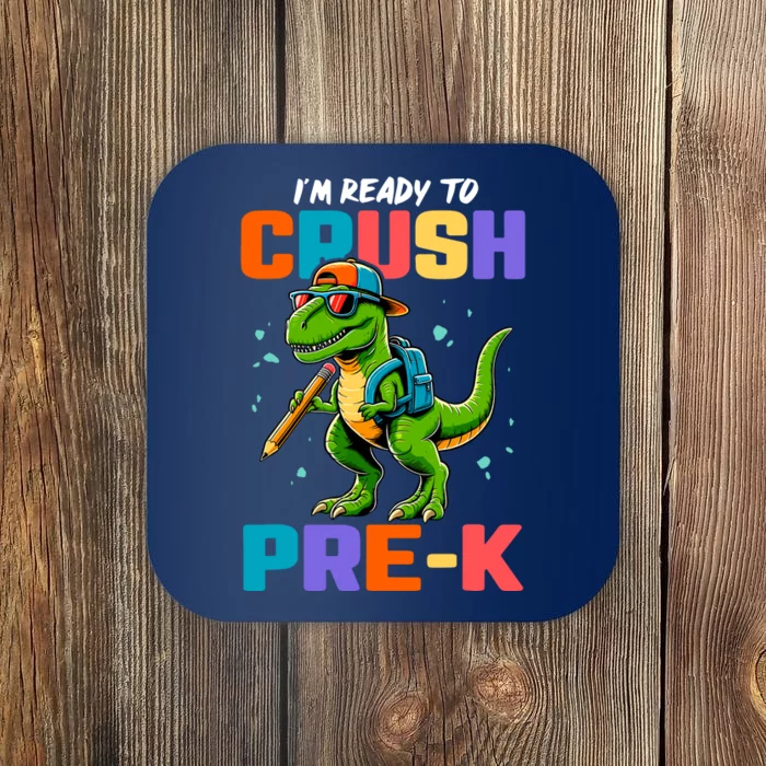 First Day Of Prek Boy Dinosaur Back To School Coaster