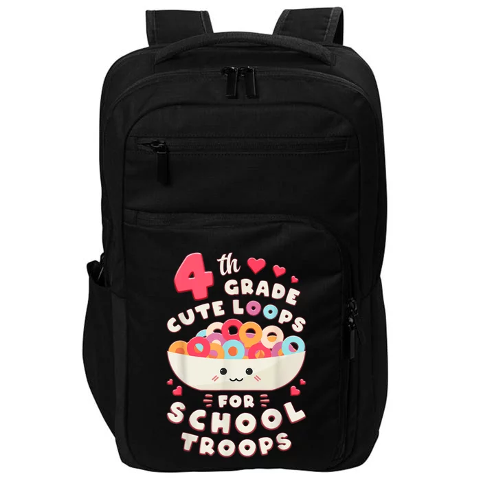 First Day Of 4th Grade Girl Back To School Fourth Grade Cute Impact Tech Backpack