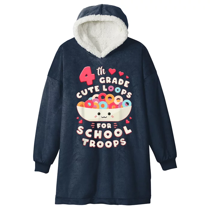 First Day Of 4th Grade Girl Back To School Fourth Grade Cute Hooded Wearable Blanket