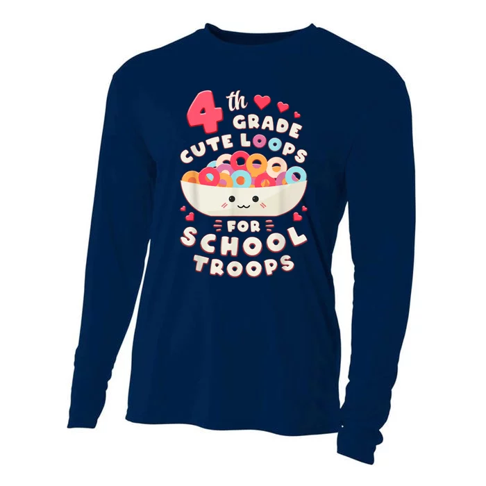 First Day Of 4th Grade Girl Back To School Fourth Grade Cute Cooling Performance Long Sleeve Crew