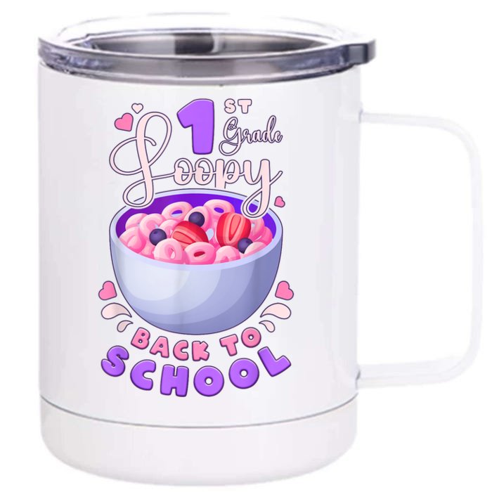 First Day Of 1st Grade Girl Back To School First Grade Cute Front & Back 12oz Stainless Steel Tumbler Cup