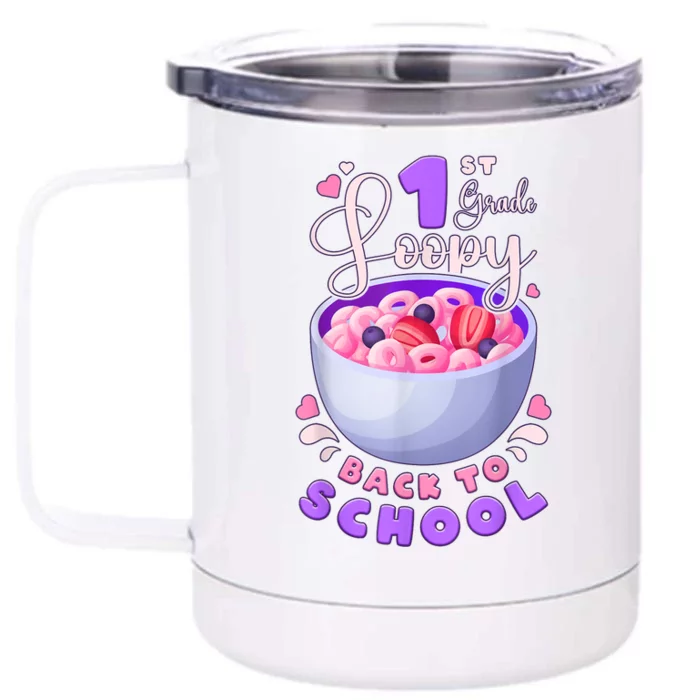 First Day Of 1st Grade Girl Back To School First Grade Cute Front & Back 12oz Stainless Steel Tumbler Cup