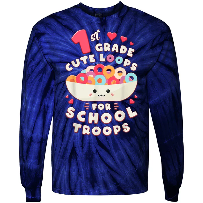 First Day Of 1st Grade Girl Back To School First Grade Cute Tie-Dye Long Sleeve Shirt