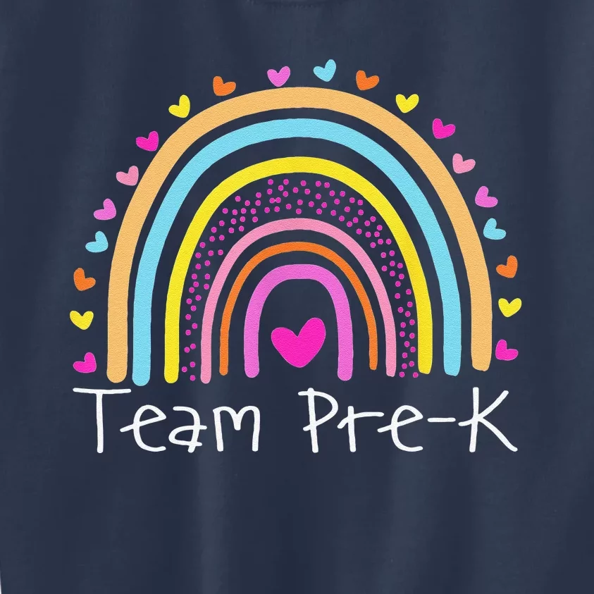 First Day Of Team PreK Squad Crew Preschool Teacher Rainbow Kids Sweatshirt