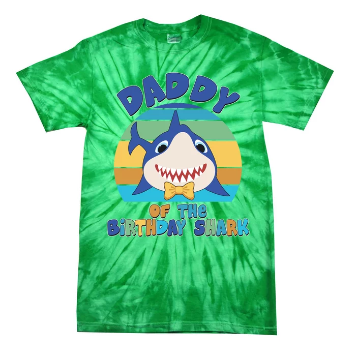 Funny Daddy Of The Birthday Shark Tie-Dye T-Shirt