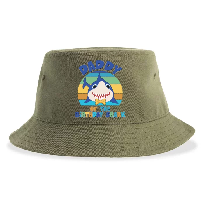 Funny Daddy Of The Birthday Shark Sustainable Bucket Hat