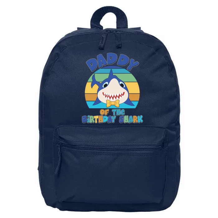 Funny Daddy Of The Birthday Shark 16 in Basic Backpack