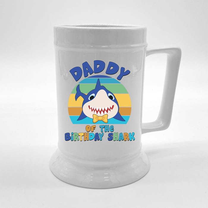 Funny Daddy Of The Birthday Shark Front & Back Beer Stein