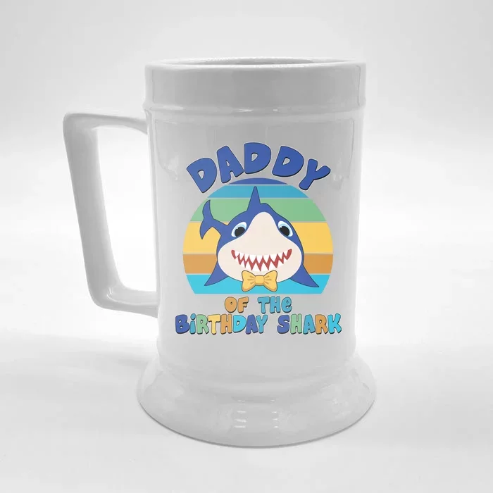 Funny Daddy Of The Birthday Shark Front & Back Beer Stein