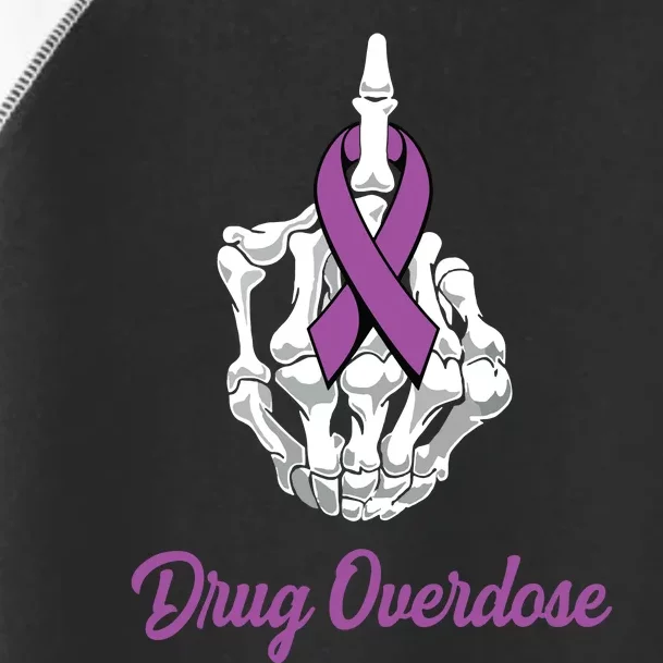 Fuck Drug Overdose Skeleton Hand Purple Ribbon Warrior Toddler Fine Jersey T-Shirt