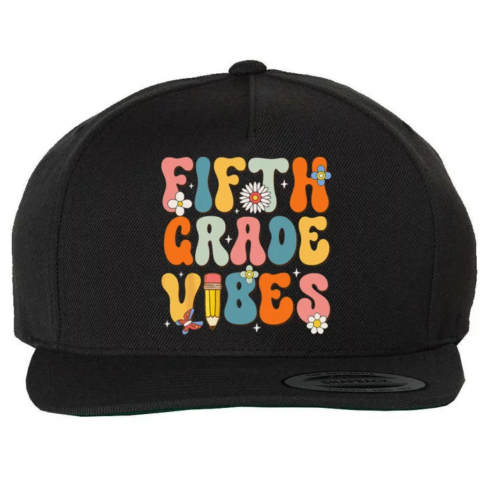 First Day Of School Fifth Grade Vibes Back To School Wool Snapback Cap