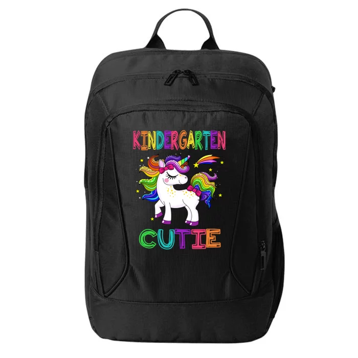 First Day Of School Kindergarten Cutie Unicorn Great Gift Cool Gift City Backpack