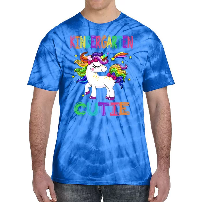 First Day Of School Kindergarten Cutie Unicorn Great Gift Cool Gift Tie-Dye T-Shirt