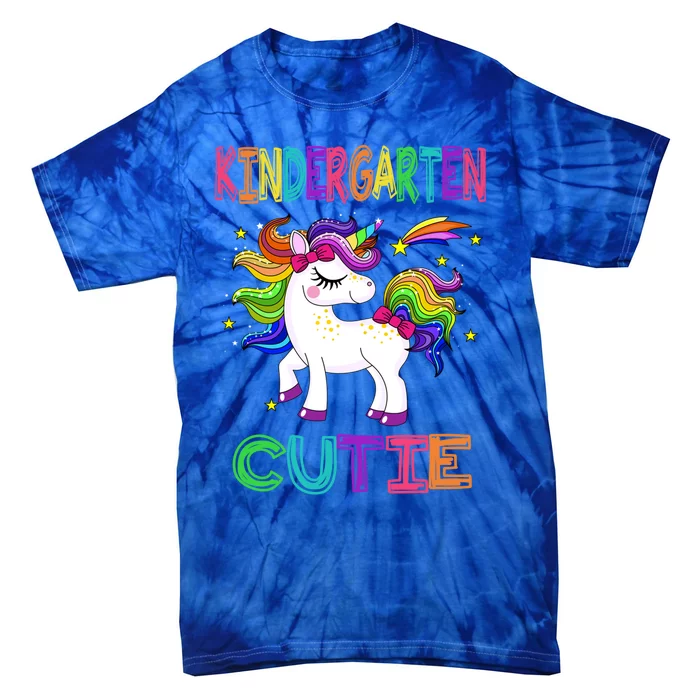 First Day Of School Kindergarten Cutie Unicorn Great Gift Cool Gift Tie-Dye T-Shirt