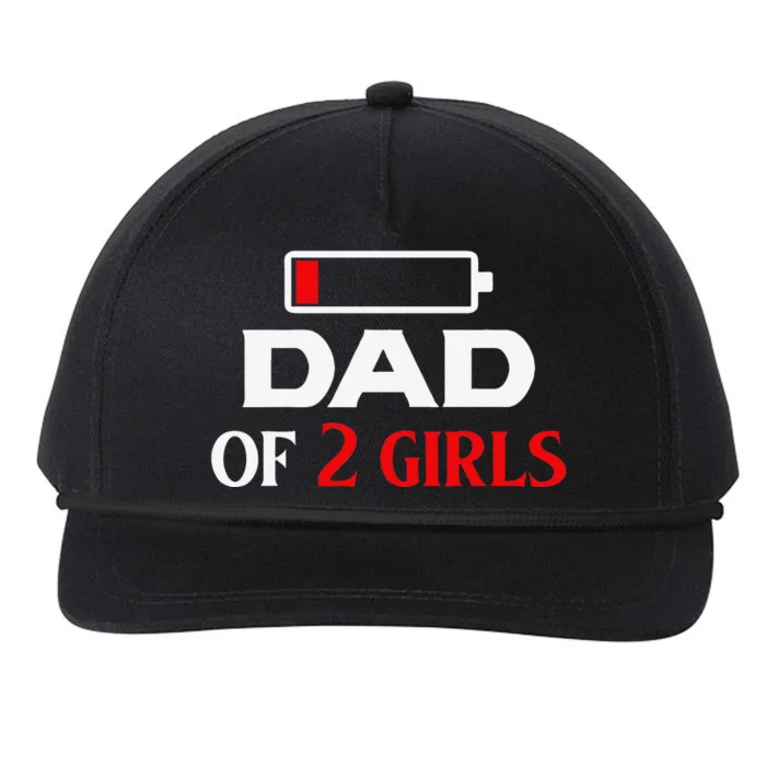 Funny Dad Of 2 Best Cool Father Day Gift For Dad Snapback Five-Panel Rope Hat