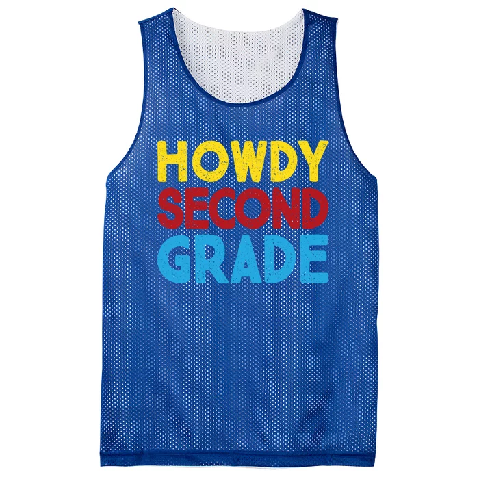 First Day Of School Howdy Second Grade Back To School Funny Gift Mesh Reversible Basketball Jersey Tank