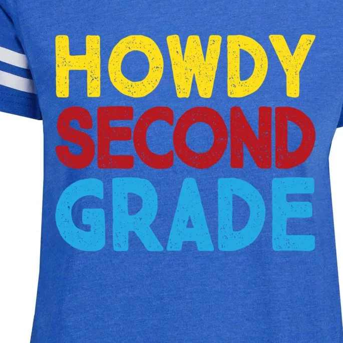 First Day Of School Howdy Second Grade Back To School Funny Gift Enza Ladies Jersey Football T-Shirt