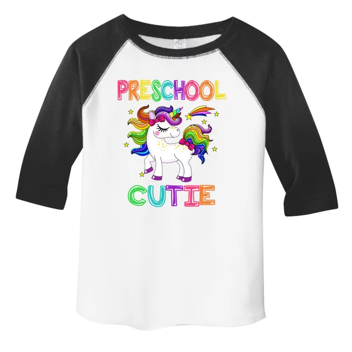 First Day Of School Preschool Cutie Unicorn Funny Gift Funny Gift Toddler Fine Jersey T-Shirt