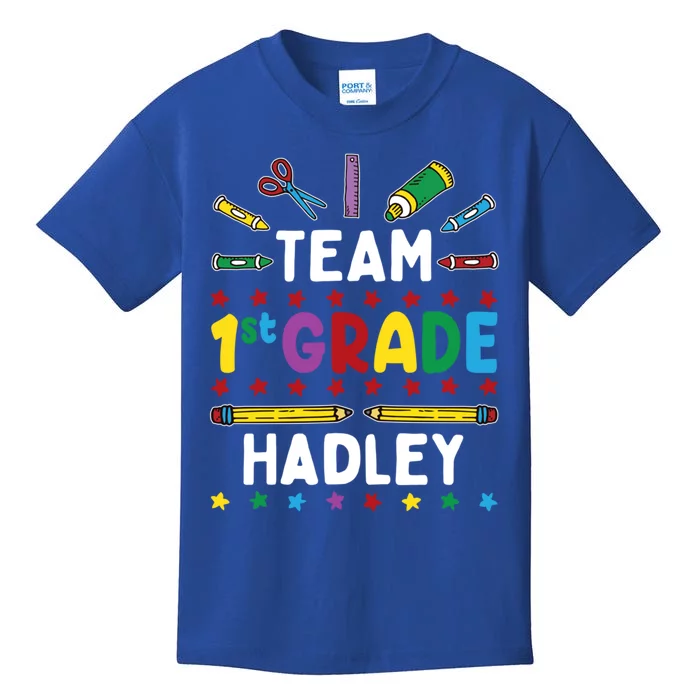 First Day Of School Team 1St Grade Hadley Name Group Gift Kids T-Shirt