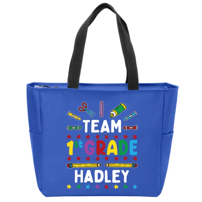 First Day Of School Team 1St Grade Hadley Name Group Gift Zip Tote Bag