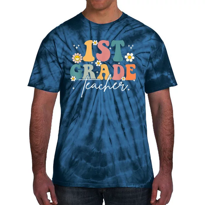 First Day Of 1st Grade Teacher Team Groovy Back To School Tie-Dye T-Shirt