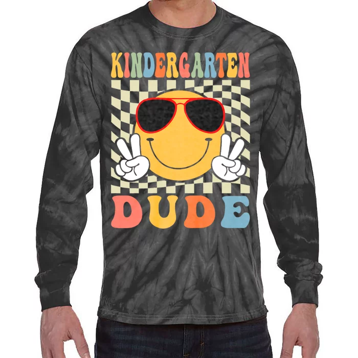 First Day Of School Kindergarten Dude Back To School Tie-Dye Long Sleeve Shirt