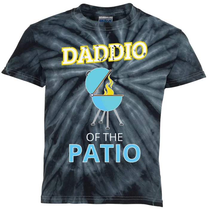 Funny Daddio Of The Patio Fathers Day BBQ Grill Kids Tie-Dye T-Shirt