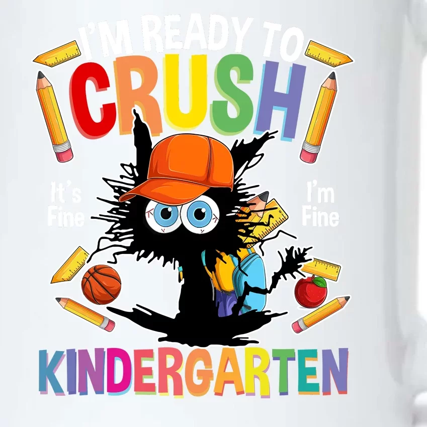 First Day Of Kindergarten Back To School Ready To Crush Kindergarten Black Cat Black Color Changing Mug