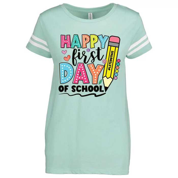 First Day Of School Teachers Gifts Teacher Enza Ladies Jersey Football T-Shirt