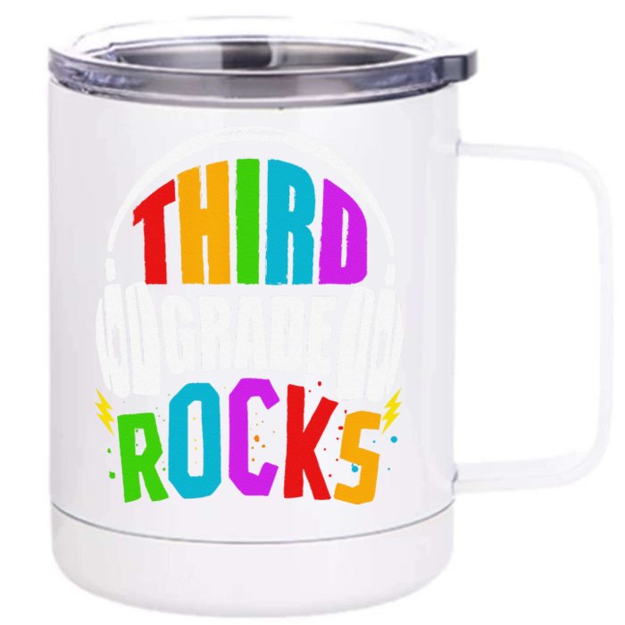 First Day Of 3rd Grade Rocks Back To School Teacher Front & Back 12oz Stainless Steel Tumbler Cup