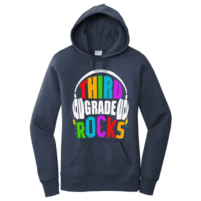 First Day Of 3rd Grade Rocks Back To School Teacher Women's Pullover Hoodie