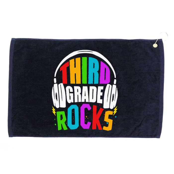 First Day Of 3rd Grade Rocks Back To School Teacher Grommeted Golf Towel