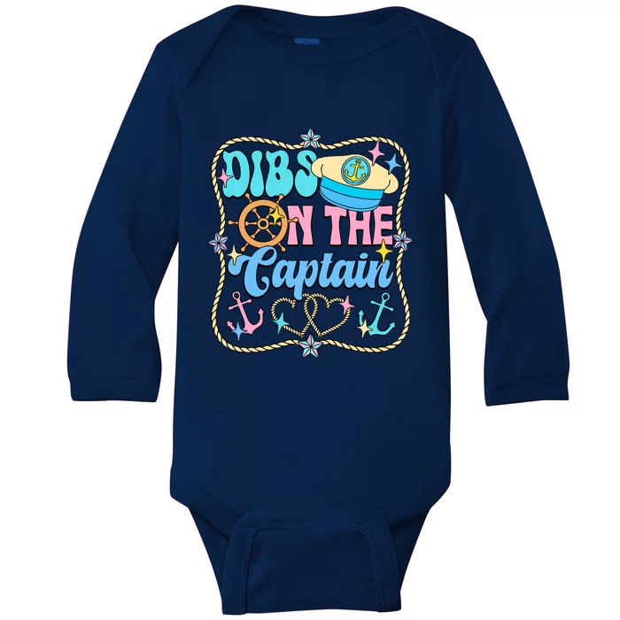 Family Dibs On The Captain Vacation Family Trip Baby Long Sleeve Bodysuit