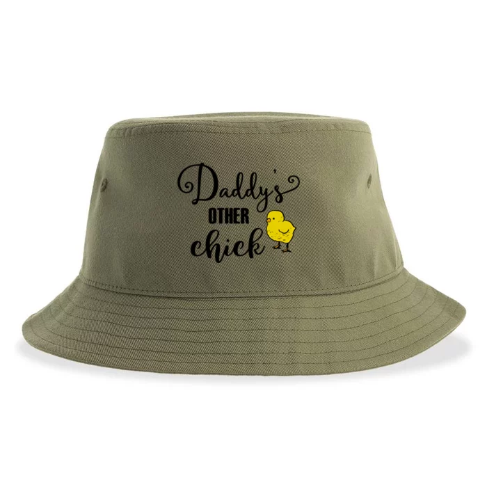 Funny Daddy's Other Chick Dads Other Chick Chicken Design Gift Sustainable Bucket Hat